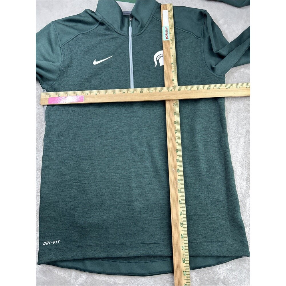 Nike Michigan State Spartans Sweater Men Small Green 1/4 Zip NCAA Basketball - Picture 4 of 5